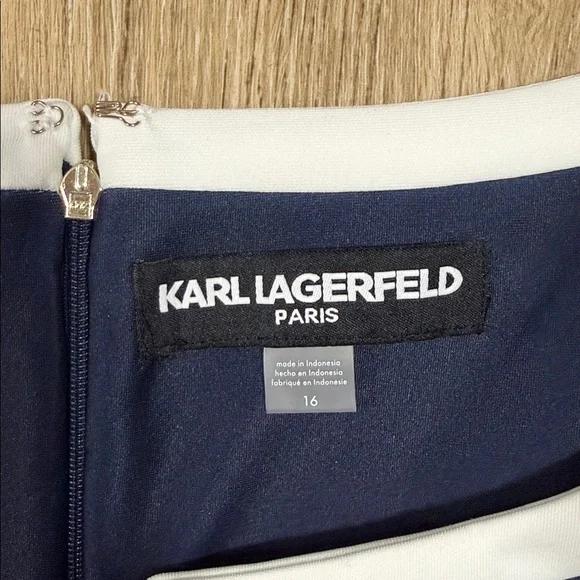 New Karl Lagerfeld Paris Navy Floral dress size 16 - Picture 2 of 6